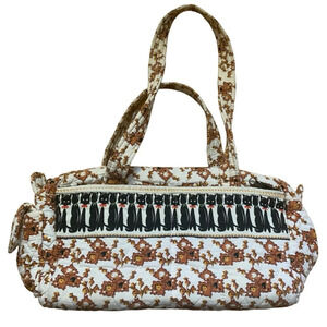 Black Cat Quilted Should Hand Bag Halloween Spooky Small Purse No Brand